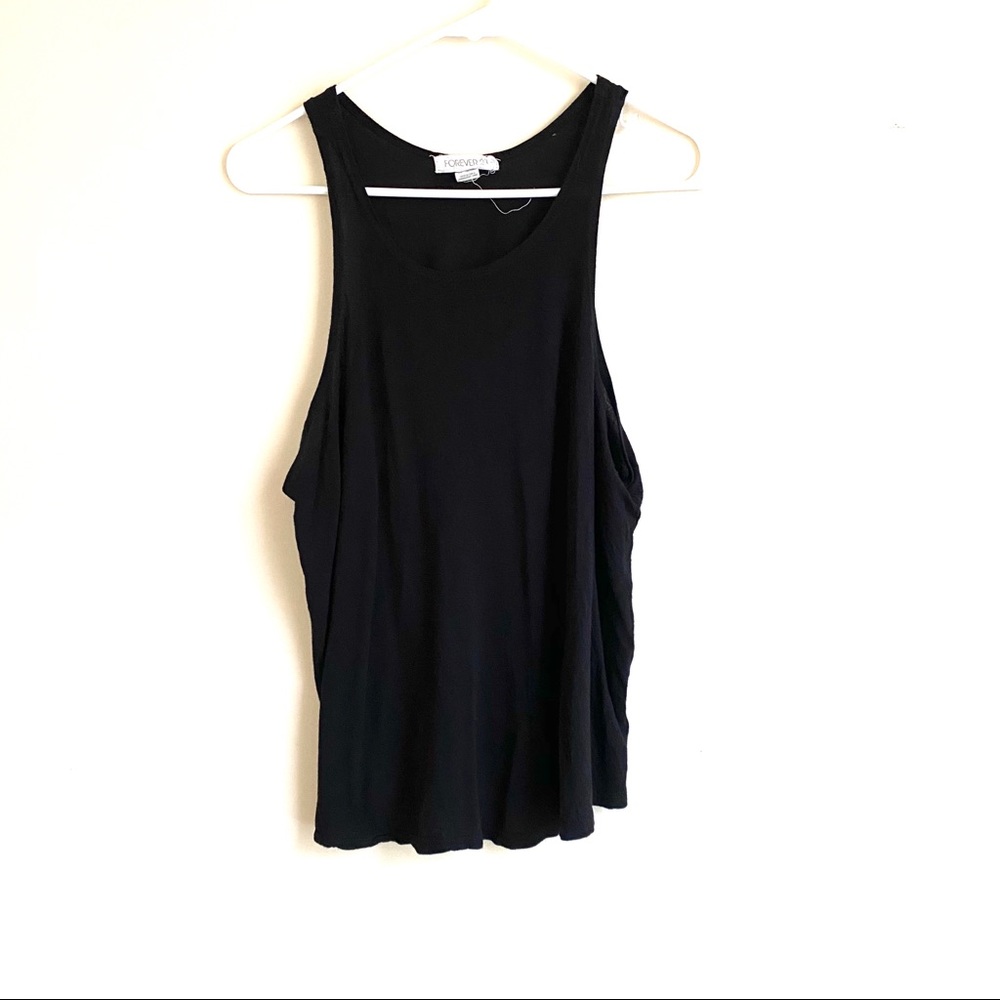 Forever 21 Black Wide Arm Muscle Tank